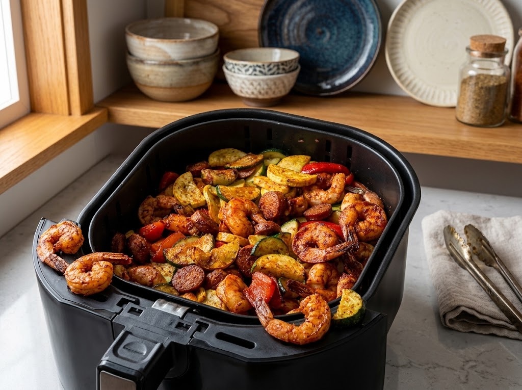 Air Fryer Cajun Shrimp Dinner