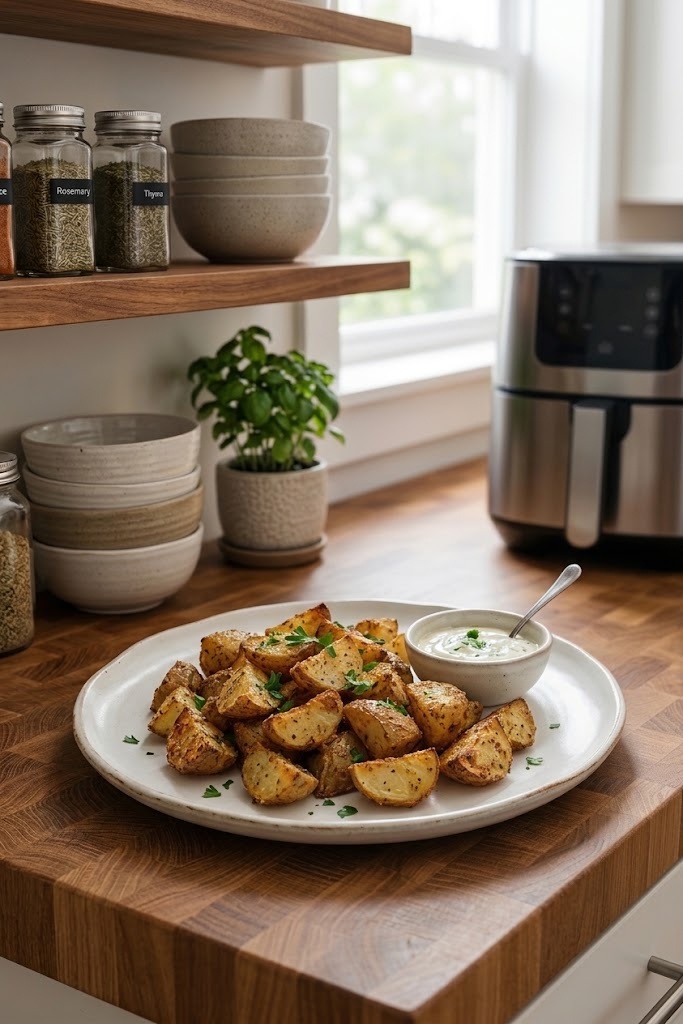 Garlic Parmesan Air Fryer Potatoes