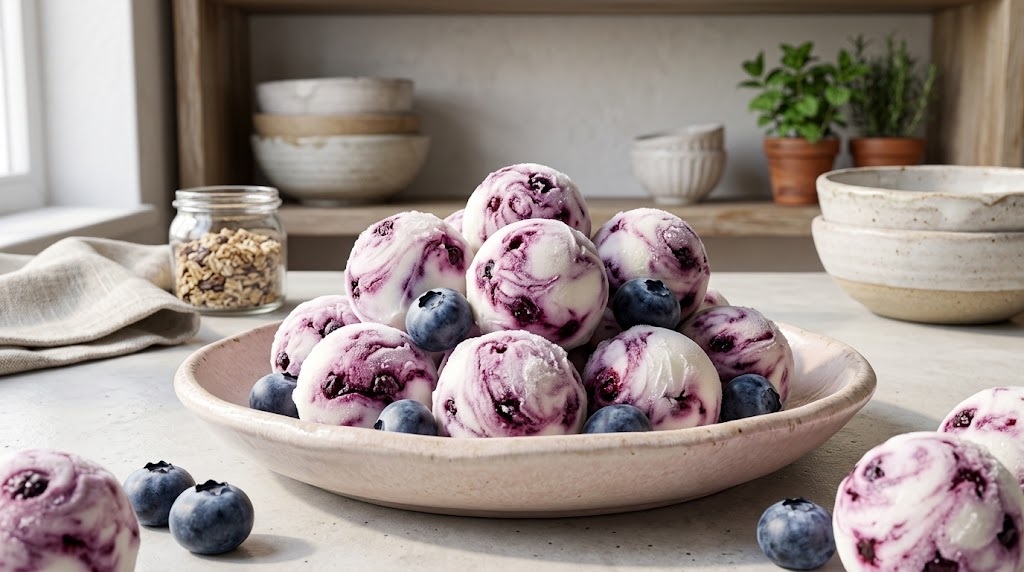 Blueberry Yogurt Protein Bites